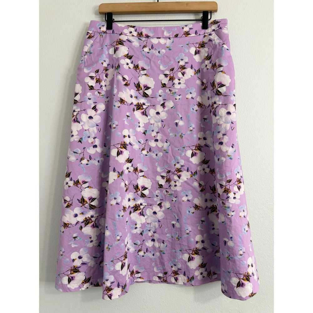 Talbots Lavender Floral A-Line Skirt